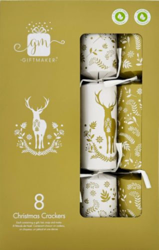 Giftmaker Cream & Gold 12x(8x12'') Christmas Crackers