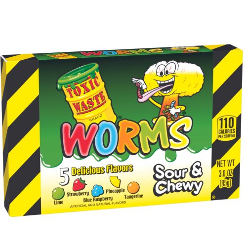 Toxic Waste Toxic Waste Sour Gummy Worms Theatre Box 85g